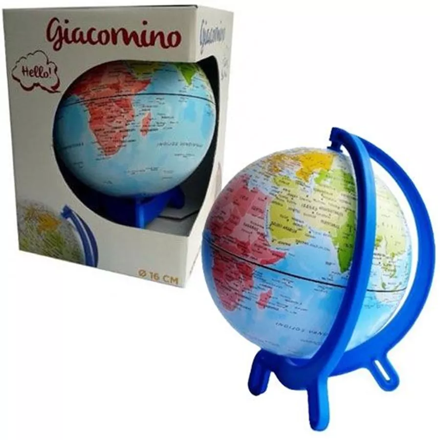 מיני גלובוס פיזי מדיני בעברית - giacomino World Globe tecnodidattica